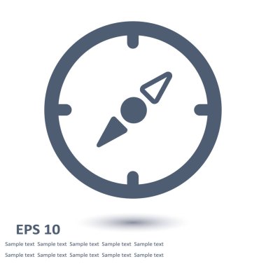 Vektör pusula simgesini. Yöreden yönde. Düz tasarım stili.