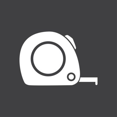  Mezura simgesi. Rulet inşaat sembolü. Boyutları ve ölçüleri. Bir kesim kartı oluşturma.