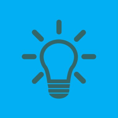 Işık lamba işareti simgesi. Fikir sembolü. Yaratıcı düşünme ve iş fikri.