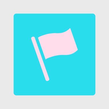 Bayrak simgesi. Yer belirleyici sembol. Düz tasarım biçimi.