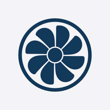 Egzoz fan simge. Vantilatör sembolü. Düz tasarım stili.