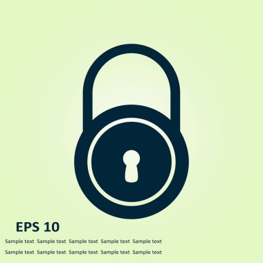 Kilit simgesi. Düz tasarım stili. Kullanıcı erişimi.