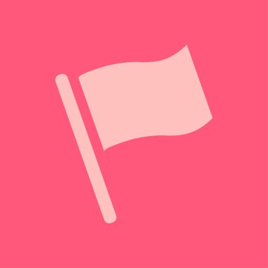 Bayrak simgesi. Yer belirleyici sembol. Düz tasarım biçimi.