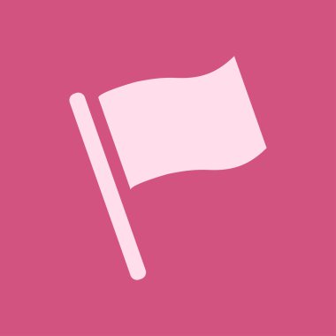 Bayrak simgesi. Yer belirleyici sembol. Düz tasarım biçimi.