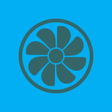 Egzoz fan simge. Vantilatör sembolü. Düz tasarım stili.