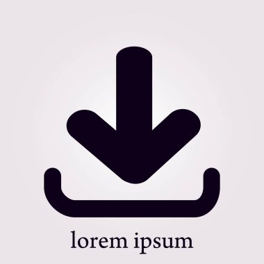 Simgesini indirin. Düğme yükleyin. Düz tasarım stili.