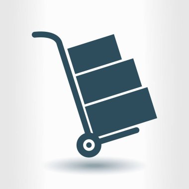 Kutuları simge kamyonla. El kamyon işareti simgesi.