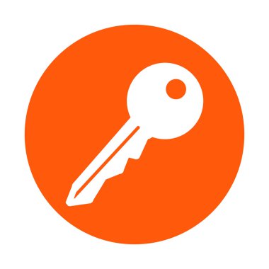 Anahtar simgesi. Kilit simgesi. Güvenlik işareti. Düz tasarım stili.