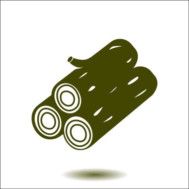 Ahşap simgesi. Tüm oduncu. Yenilenebilir kaynak simgesi.