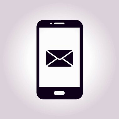 Akıllı telefon e-posta veya sms simgesi. Mobil posta işareti simgesi.