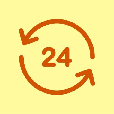 Saat saat etrafında bir gün simgesini açın. Rozet-saat çalışma süresi.