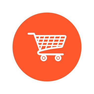 Grafik alışveriş düz simgesi. Bir ürünü Sepete Ekle.