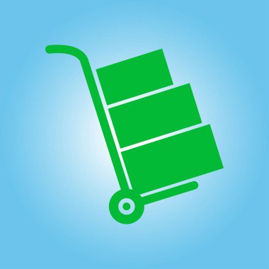 Kutuları simge kamyonla. El kamyon işareti simgesi.