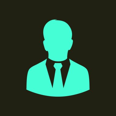 Kullanıcı simgesi bir iş takım elbiseli adam. Düz tasarım stili.