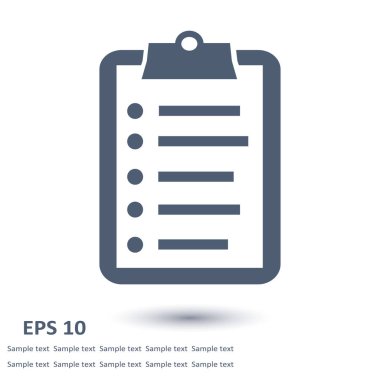 Listesi vektör simgesini denetleyin. Alışveriş listesi simgesi. Düz tasarım stili.