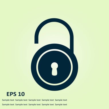 asma kilit, vektör çizim basit simgesi