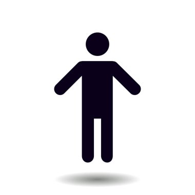 İnsan erkek işareti simgesi. Erkek tuvalet. Düz stil. Her iki biyolojik cinsiyetten temsil etmek için kullanılan bir piktogram cinsiyet semboldür.