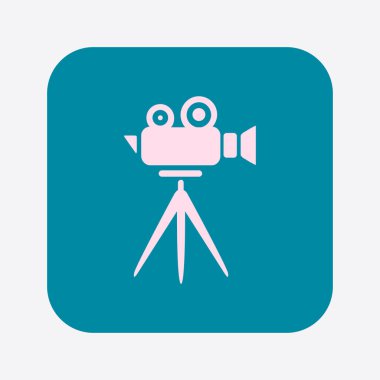 Sinema kamera simgesi. Düz tasarım stili. Vektör.