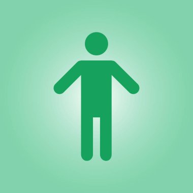 İnsan erkek işareti simgesi. Erkek tuvalet. Düz stil. Her iki biyolojik cinsiyetten temsil etmek için kullanılan bir piktogram cinsiyet semboldür.