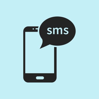 Akıllı telefon e-posta veya sms simgesi. Mobil posta işareti simgesi.