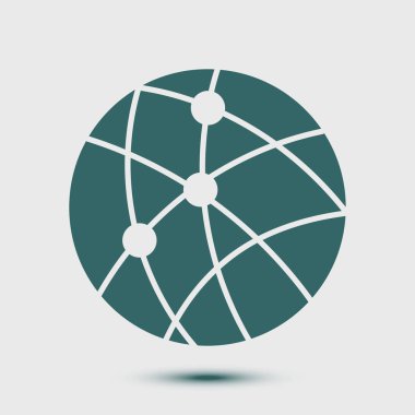 Küresel teknoloji veya sosyal ağ simge işareti simgesi.