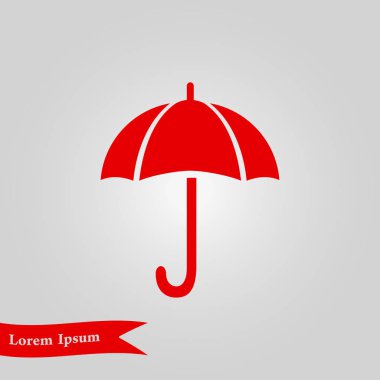Şemsiye simgesi. Yağmur koruma sembolü. Düz tasarım biçimi. 