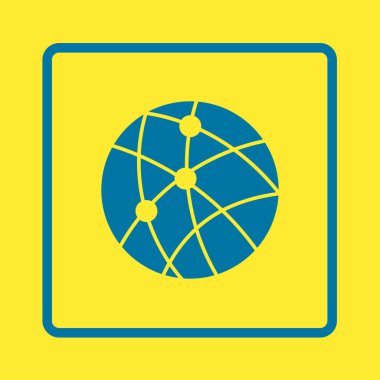 Küresel teknoloji veya sosyal ağ simge işareti simgesi.