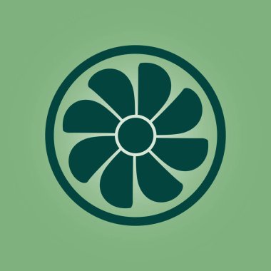 Egzoz fan simge. Vantilatör sembolü. Düz tasarım stili.