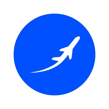 Uçak uçuş biletleri hava sinek seyahat kalkış siluet öğesi. Uçak sembolü. Seyahat etmek simge. Düz tasarım.