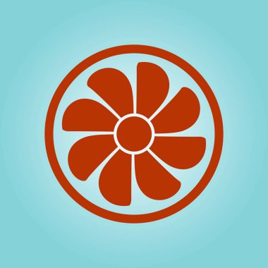 Egzoz fan simge. Vantilatör sembolü. Düz tasarım stili.