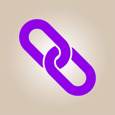 Bağlantı tek simge. Zincir bağlantı simgesi. Kaynağına bağlantı simgesi.