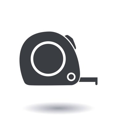  Mezura simgesi. Rulet inşaat sembolü. Boyutları ve ölçüleri. Bir kesim kartı oluşturma.