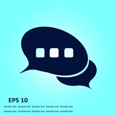 Sohbet düz Icon.Badge tartışma, diyalog, yazışma karakter.