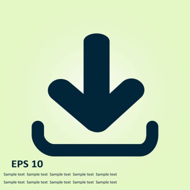 Simgesini indirin. Düğme yükleyin. Düz tasarım stili.