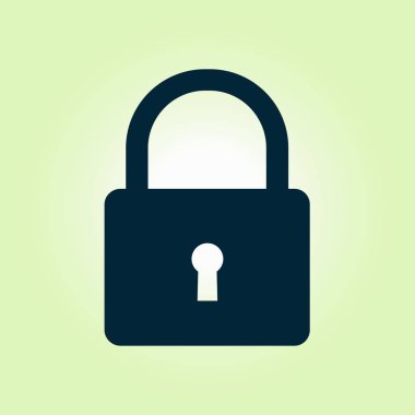 Kilit simgesi. Kullanıcı oturum açma kimlik doğrulama simgesi. Düz tasarım stili. 