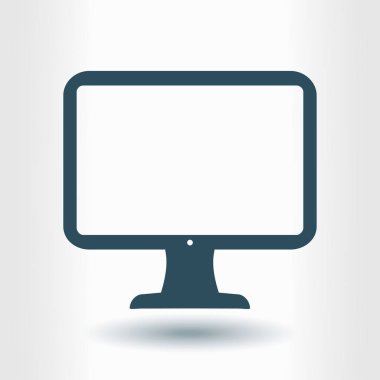 Bilgisayar ekran işareti simgesi. Düz tasarım stili.