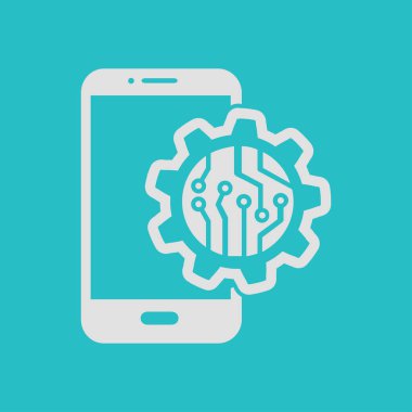 Akıllı telefon hizmetleri simgesi. Mobil kullanıcılar için destek.