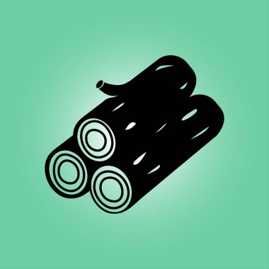 Ahşap simgesi. Tüm oduncu. Yenilenebilir kaynak simgesi.