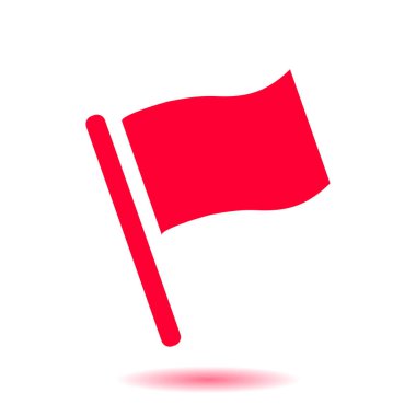 Bayrak simgesi. Yer belirleyici sembol. Düz tasarım biçimi.