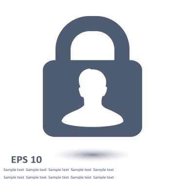 Kullanıcı oturum açma kimlik doğrulama simgesi. Düz tasarım stili.