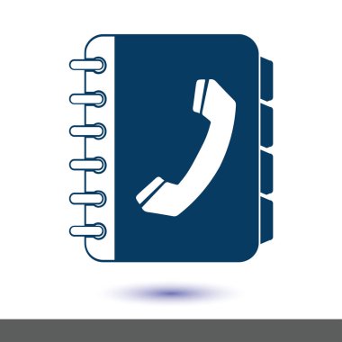 Telefon Rehberi düz simgesi. Düz tasarım stili.
