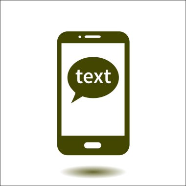 Mobil sohbet simgesi. Cep telefonu Web sohbet ve iletişim temsil eden.