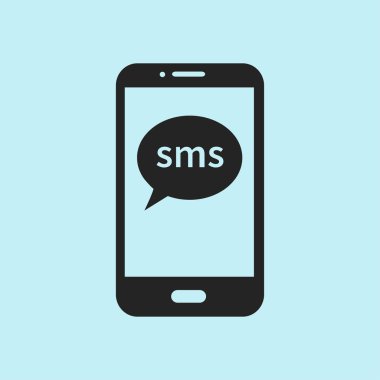 Akıllı telefon e-posta veya sms simgesi. Mobil posta işareti simgesi.