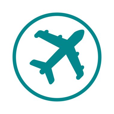 Uçak simgesi. Seyahat sembolü. Alt yazıyı uçaktan uçak.