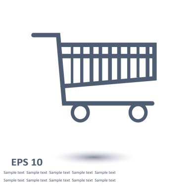 Grafik alışveriş düz simgesi. Bir ürünü Sepete Ekle.