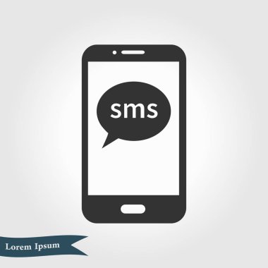 Akıllı telefon e-posta veya sms simgesi. Mobil posta işareti simgesi.