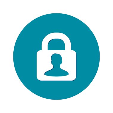 Kullanıcı oturum açma kimlik doğrulama simgesi. Düz tasarım stili.