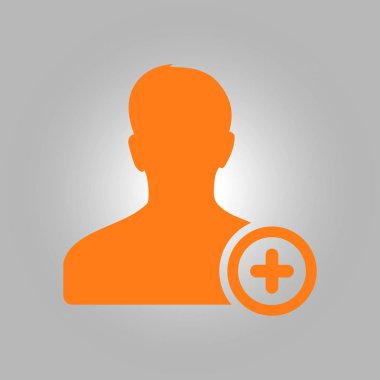 Kullanıcı işareti simgesi ekleyin. Arkadaş simgesi eklemek. Düz tasarım stili.