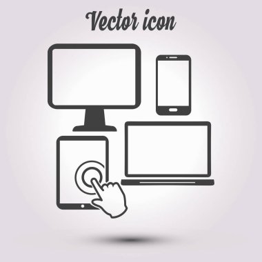 Akıllı telefon bilgisayar tablet netbook sembolü. Düz tasarım.