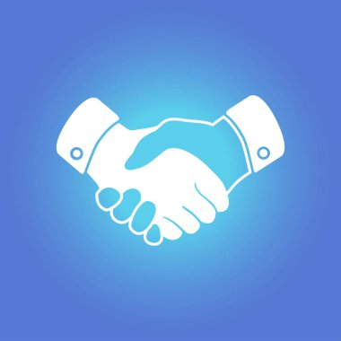 El sıkışma işareti simgesi. Başarılı iş sembolü. Düz tasarım stili.